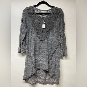 Bella France Grey Lace Blouse